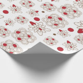 Floral Red KerstPattern Cadeaupapier (Hoek)