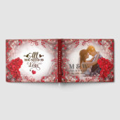 Floral Red Lijst bruiloft Gastenboek (Volledig)