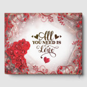 Floral Red Lijst bruiloft Gastenboek (Achterkant)