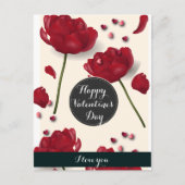 Floral Red Love Feestdagenkaart (Voorkant)