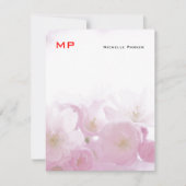 Floral Red Monogram Professional Plain Minimalist Notitiekaartje (Voorkant)