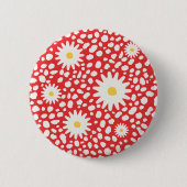 Floral Red Pattern Button (Voorkant)