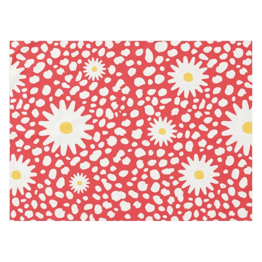 Floral Red Pattern Tafelkleed (Voorkant (Horizontaal))