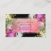 Floral Red Peony Pink Green Glam Visitekaartje (Achterkant)