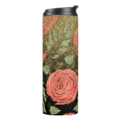 *~* Floral Red PEONY POPPY Gold Glitter Thermosbeker (Gedraaid links)