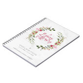 Floral Red & Pink Garland Funeral condoleances Notitieboek (Linkerzijde)