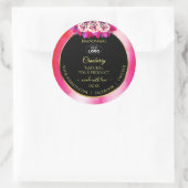 Floral Red Pink Marble Black Product Labels Logo (Tas)