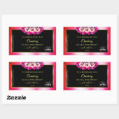 Floral Red Pink Marble Black Product Labels Logo (Vel)