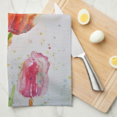 Floral Red Pink Tulip maakt zich geen zorgen over  Theedoek (Quarter Fold)