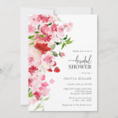 Floral Red Pink Vrijgezellenfeest Kaart (Voorkant)