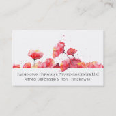 ** Floral Red Poppy Flower Visitekaartje (Voorkant)