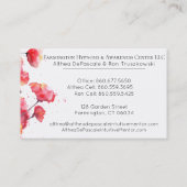 ** Floral Red Poppy Flower Visitekaartje (Achterkant)