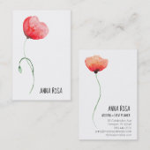*~* Floral Red Poppy Wedding Event Planner Simple Visitekaartje (Voorkant / Achterkant)