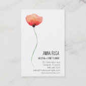 *~* Floral Red Poppy Wedding Event Planner Simple Visitekaartje (Achterkant)