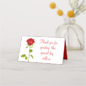 Floral Red Rose Bloem Bruiloft Dank u Botanisch Plaatskaartje (Voorkant)
