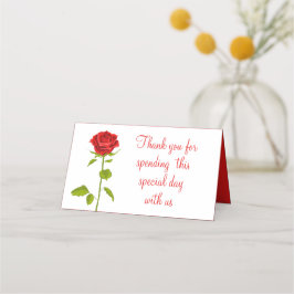 Floral Red Rose Bloem Bruiloft Dank u Botanisch Plaatskaartje