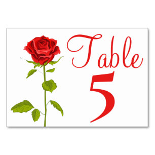 Floral Red Rose Bloem Trouwtafel Aantal Rozen Kaart