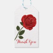 Floral Red Rose Bloemen Dank u bruiloft Cadeaulabel (Achterkant)