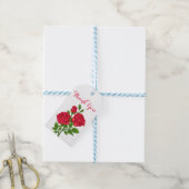 Floral Red Rose Dank u Bloem Bruiloft Bruids Cadeaulabel (Met Touw)