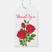 Floral Red Rose Dank u Bloem Bruiloft Bruids Cadeaulabel (Achterkant)