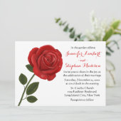 Floral Red Rose Flower Wedding Party Kaart (Staand voorkant)
