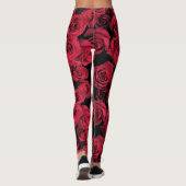 Floral Red Rose Garden Flowers Leggings (Achterkant)