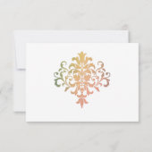 Floral Red Rose met ringbruiloft RSVP Kaartje (Achterkant)