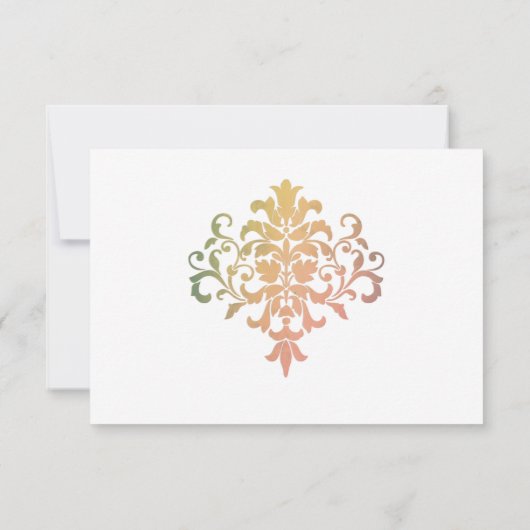 Floral Red Rose met ringbruiloft RSVP Kaartje (Achterkant)