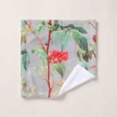 Floral Red Rose Waterverf grijs Bad Handdoek (Wasdoekje)