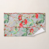 Floral Red Rose Waterverf grijs Bad Handdoek (Handdoek)