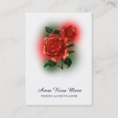 *~* Floral Red ROSE Wedding Event Planner QR code Visitekaartje (Voorkant)