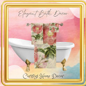 Floral Red Roses Bad Handdoek