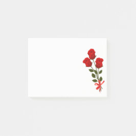 Floral Red Roses Flower - Love Flowers Botanical Post-it® Notes
