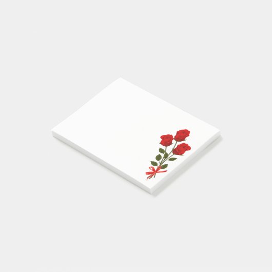Floral Red Roses Flower - Love Flowers Botanical Post-it® Notes (Schuin)