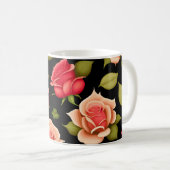 Floral Red Roses Koffiemok (Voorkant rechts)
