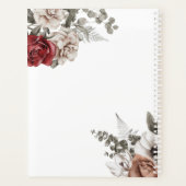 Floral Red Roses Modern Wedding Planner (Achterkant)