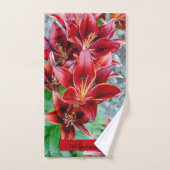 Floral Red Stargazer Lily Bad Handdoek (Handdoek)