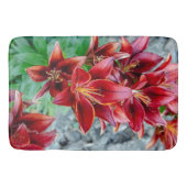 Floral Red Stargazer Lily Badmat (Voorkant)