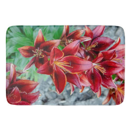 Floral Red Stargazer Lily Badmat