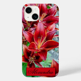 Floral Red Stargazer Lily Case-Mate iPhone 14 Hoesje
