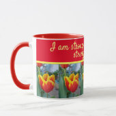 Floral Red Tulip God citaat dat ik een sterke Mok  (Links)