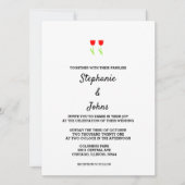 Floral Red Tulips Flower Abstract Cute Wedding Kaart (Voorkant)