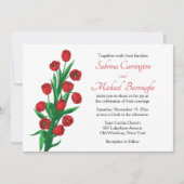 Floral Red Tulips Weddenschap Flowers Botanische l Kaart (Voorkant)