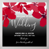 Floral Red Welcome Wedding Poster (Voorkant)