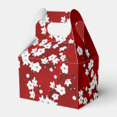 Floral Red White Cherry Blossom Aangepaste verjaar Bedankdoosjes (Achterkant)