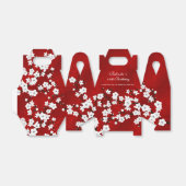 Floral Red White Cherry Blossom Aangepaste verjaar Bedankdoosjes (Uitgevouwen)