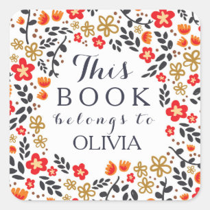 Floral Red White Dit boek behoort tot de Stickers