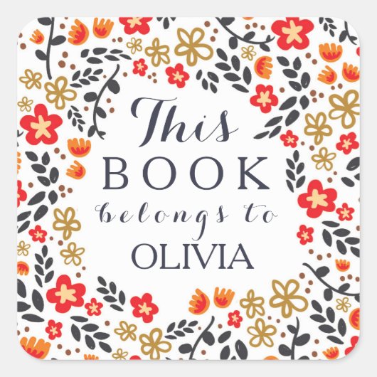  Floral Red White Dit boek behoort tot de Stickers (Voorkant)