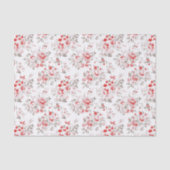 Floral Red Winter Rozen Pattern Tissuepapier (Voorkant)