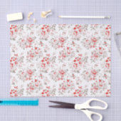 Floral Red Winter Rozen Pattern Tissuepapier (Craft)